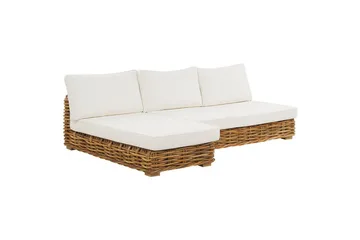 Loungegrupp Varallo Natur/vit, Högervänd - Natur/vit, Högervänd - Utemöbler & utemiljö - Utegrupp - Soffgrupp utomhus