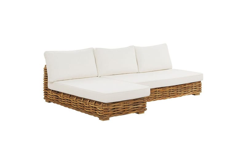 Loungegrupp Varallo Natur/vit, Högervänd - Natur/vit, Högervänd - Utemöbler & utemiljö - Utegrupp - Soffgrupp utomhus