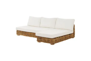Loungegrupp Varallo Natur/vit, Vänstervänd - Natur/vit, Vänstervänd - Utemöbler & utemiljö - Utegrupp - Soffgrupp utomhus