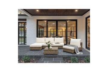 Loungegrupp Varallo Vit/Grå, Högervänd - Vit/Grå, Högervänd - Utemöbler & utemiljö - Utegrupp - Soffgrupp utomhus