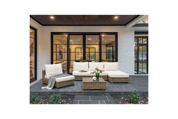 Loungegrupp Varallo Vit/Grå, Vänstervänd - Vit/Grå, Vänstervänd - Utemöbler & utemiljö - Utegrupp - Soffgrupp utomhus