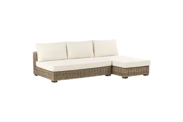 Loungegrupp Varallo Vit/Grå, Vänstervänd - Vit/Grå, Vänstervänd - Utemöbler & utemiljö - Utegrupp - Soffgrupp utomhus