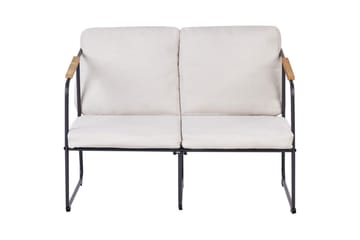 Loungegrupp Vezzana Beige/ljust trä/svart - Beige/ljust trä/svart - Utemöbler & utemiljö - Utegrupp - Soffgrupp utomhus