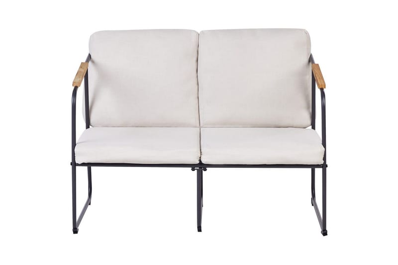 Loungegrupp Vezzana Beige/ljust trä/svart - Beige/ljust trä/svart - Utemöbler & utemiljö - Utegrupp - Soffgrupp utomhus