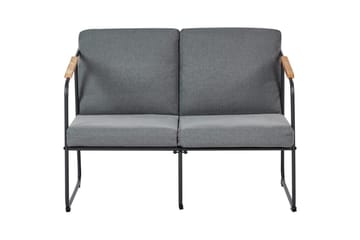 Loungegrupp Vezzana Grå/ljust trä/svart - Grå/ljust trä/svart - Utemöbler & utemiljö - Utegrupp - Soffgrupp utomhus