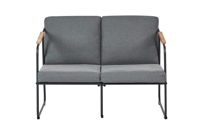 Loungegrupp Vezzana Grå/ljust trä/svart - Grå/ljust trä/svart - Utemöbler & utemiljö - Utegrupp - Soffgrupp utomhus
