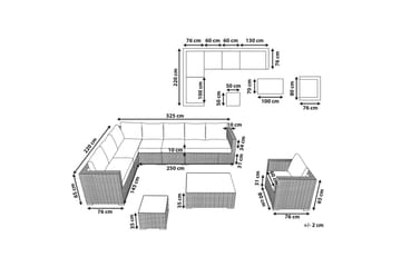 Loungegrupp XXL Beige/vit - Beige/vit - Utemöbler & utemiljö - Utegrupp - Soffgrupp utomhus