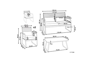 Loungegrupp Pomonte Svart/Grå - Svart/Grå - Utemöbler & utemiljö - Utegrupp - Soffgrupp utomhus