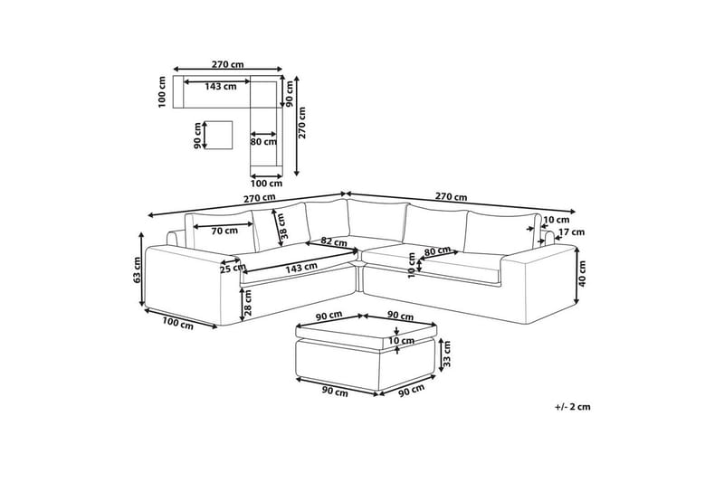 Loungegrupp Palermo Brun/grå - Brun/grå - Utemöbler & utemiljö - Utegrupp - Soffgrupp utomhus