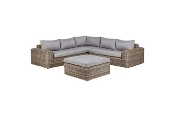 Loungegrupp Palermo Brun/grå - Brun/grå - Utemöbler & utemiljö - Utegrupp - Soffgrupp utomhus