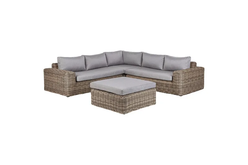 Loungegrupp Palermo Brun/grå - Brun/grå - Utemöbler & utemiljö - Utegrupp - Soffgrupp utomhus