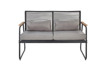 Loungegrupp Pomonte Svart/Grå - Svart/Grå - Utemöbler & utemiljö - Utegrupp - Soffgrupp utomhus
