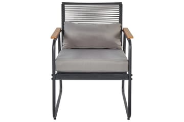 Loungegrupp Pomonte Svart/Grå - Svart/Grå - Utemöbler & utemiljö - Utegrupp - Soffgrupp utomhus