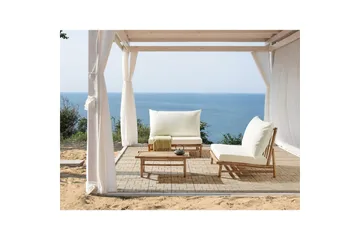 Loungeset Todi Ljus trä/vit - Ljus trä/vit - Utemöbler & utemiljö - Utegrupp - Soffgrupp utomhus