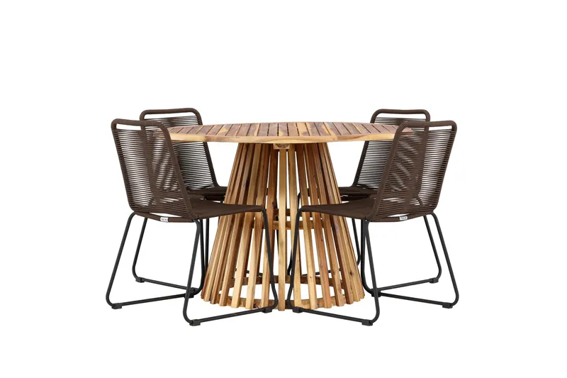 Lumpur Matgrupp Utomhus + 4 Utestolar, Natur