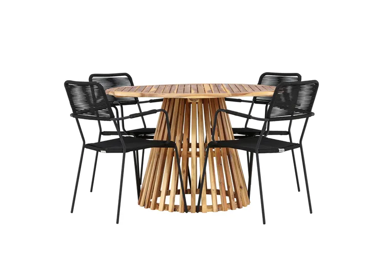 Lumpur Matgrupp Utomhus + 4 Utestolar, Natur