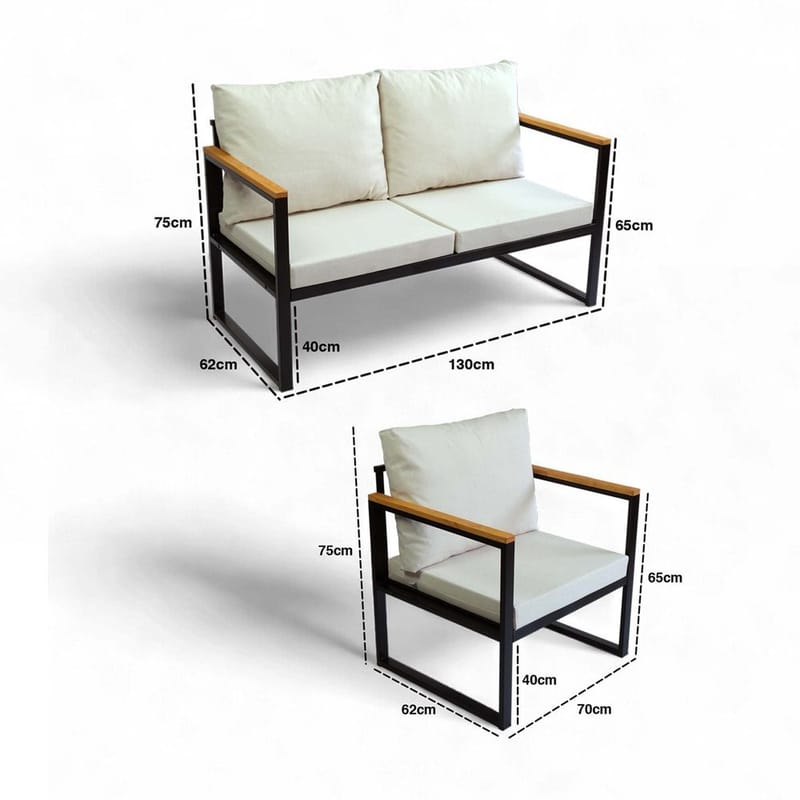 Luvin 3-sits Soffgrupp Utomhus - Beige - Utemöbler & utemiljö - Utegrupp - Soffgrupp utomhus