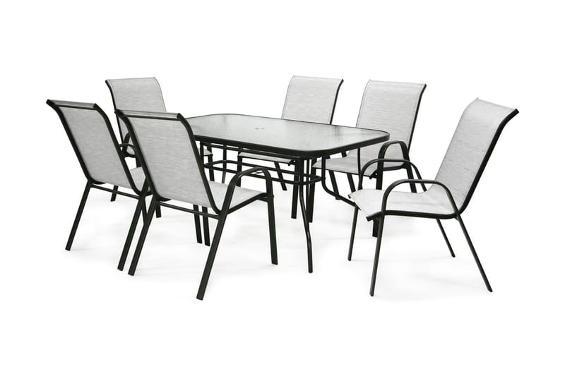 Möbelset DUBLIN bord och 6 stola färg: silvergrå - Matgrupp utomhus