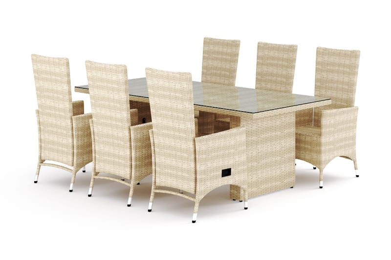 Majestic Matgrupp Utomhus 210 + 6 Jenny Ställbar Fåtölj Comfort Garden Beige