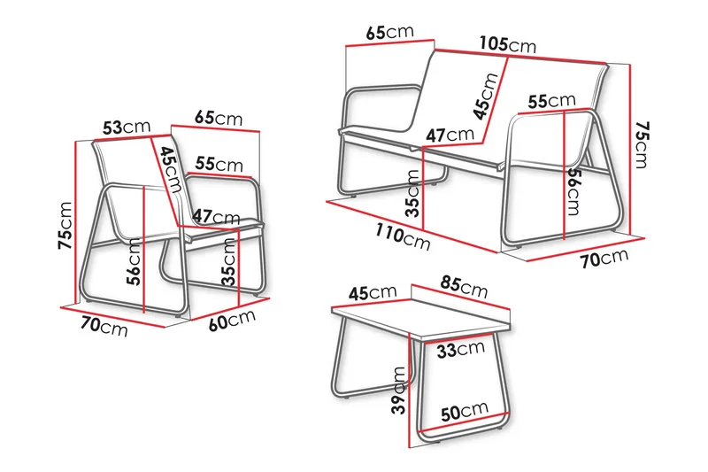 Maplewyn Loungegrupp Utomhus - Grå - Utemöbler & utemiljö - Utegrupp - Soffgrupp utomhus