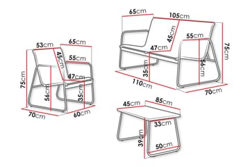 Maplewyn Loungegrupp Utomhus - Grå - Utemöbler & utemiljö - Utegrupp - Soffgrupp utomhus