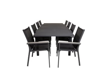 Marbella Matgrupp Utomhus 160-240 cm Rektangulär med 8 Parma Utestolar - Svart - Utemöbler & utemiljö - Utegrupp - Matgrupp utomhus