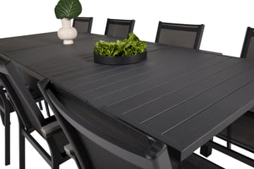 Marbella Matgrupp Utomhus 160-240 cm Rektangulär med 8 Parma Utestolar - Svart - Utemöbler & utemiljö - Utegrupp - Matgrupp utomhus