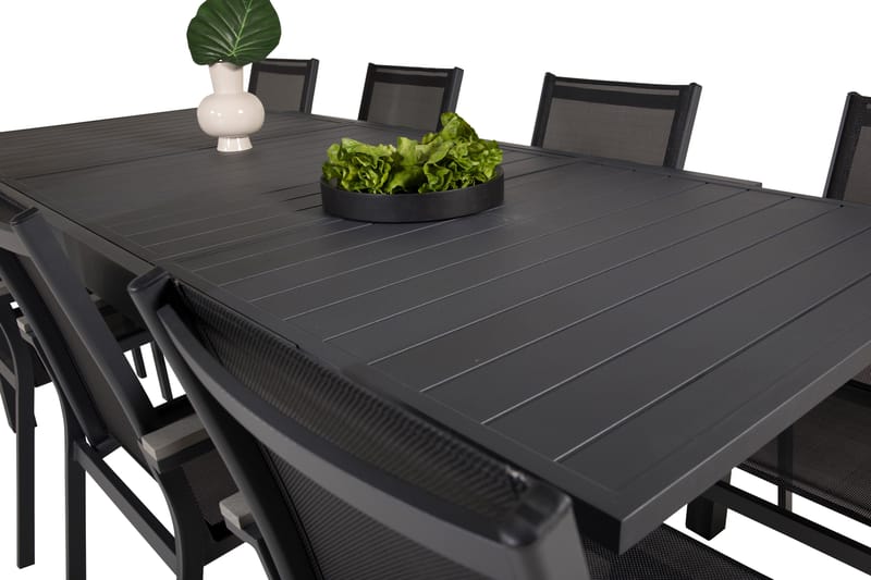 Marbella Matgrupp Utomhus 160-240 cm Rektangulär med 8 Parma Utestolar - Svart - Utemöbler & utemiljö - Utegrupp - Matgrupp utomhus
