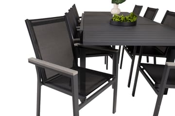 Marbella Matgrupp Utomhus 160-240 cm Rektangulär med 8 Parma Utestolar - Svart - Utemöbler & utemiljö - Utegrupp - Matgrupp utomhus