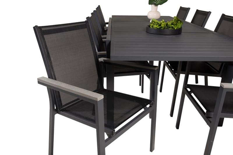Marbella Matgrupp Utomhus 160-240 cm Rektangulär med 8 Parma Utestolar - Svart - Utemöbler & utemiljö - Utegrupp - Matgrupp utomhus