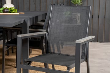 Marbella Matgrupp Utomhus 160-240 cm Rektangulär med 8 Parma Utestolar - Svart - Utemöbler & utemiljö - Utegrupp - Matgrupp utomhus