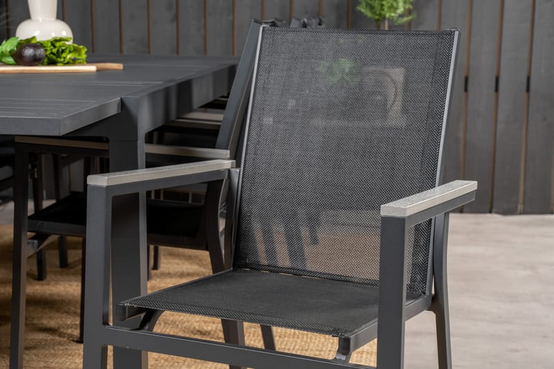 Marbella Matgrupp Utomhus 160-240 cm Rektangulär med 8 Parma Utestolar - Svart - Utemöbler & utemiljö - Utegrupp - Matgrupp utomhus