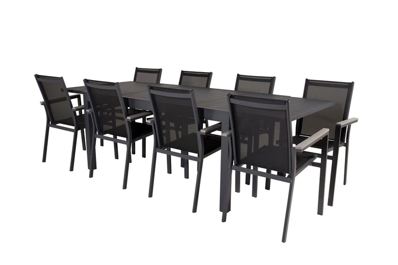 Marbella Matgrupp Utomhus 160-240 cm Rektangulär med 8 Parma Utestolar - Svart - Utemöbler & utemiljö - Utegrupp - Matgrupp utomhus
