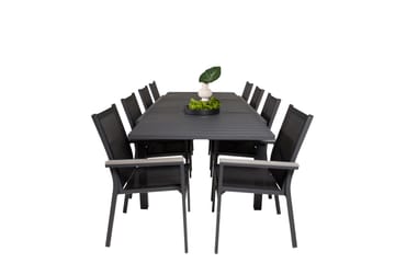 Marbella Matgrupp Utomhus 160-240 cm Rektangulär med 8 Parma Utestolar - Svart - Utemöbler & utemiljö - Utegrupp - Matgrupp utomhus