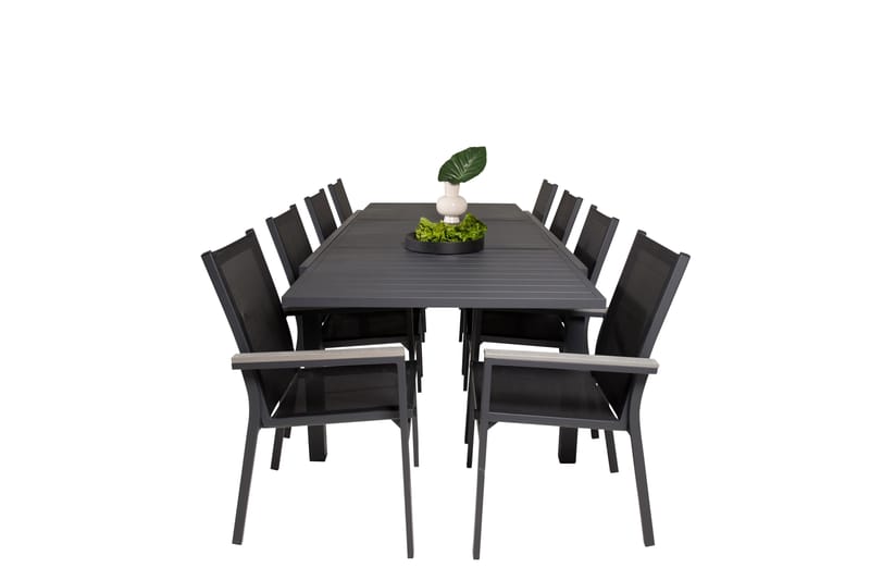 Marbella Matgrupp Utomhus 160-240 cm Rektangulär med 8 Parma Utestolar - Svart - Utemöbler & utemiljö - Utegrupp - Matgrupp utomhus