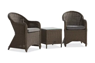 Marcus Caféset med 2 Light Fåtöljer m Dyna - Grå - Utemöbler & utemiljö - Utegrupp - Cafegrupp & cafeset