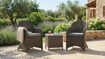 Marcus Caféset med 2 Light Fåtöljer m Dyna - Grå - Utemöbler & utemiljö - Utegrupp - Cafegrupp & cafeset