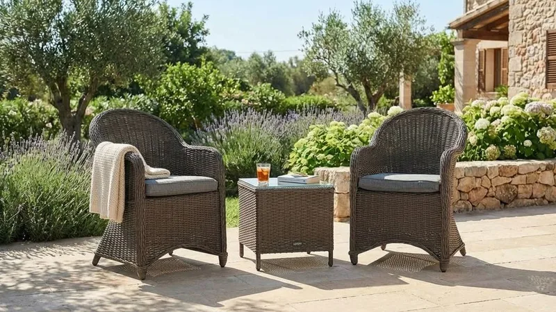 Marcus Caféset med 2 Light Fåtöljer m Dyna - Grå - Utemöbler & utemiljö - Utegrupp - Cafegrupp & cafeset