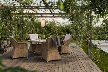 Marcus Matgrupp 140 Rund + 4 Fåtöljer m Dyna - Natur - Utemöbler & utemiljö - Utegrupp - Matgrupp utomhus