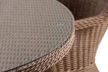 Marcus Matgrupp 140 Rund + 4 Light Fåtöljer m Dyna - Natur - Utemöbler & utemiljö - Utegrupp - Matgrupp utomhus