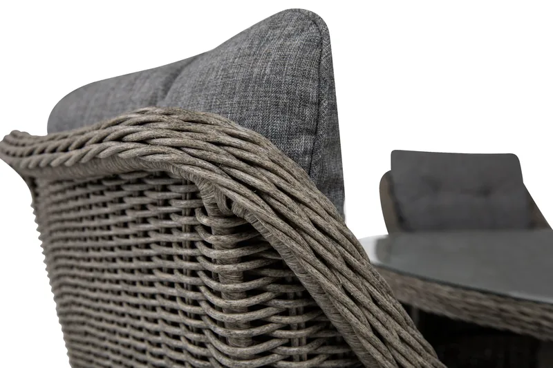 Marcus Matgrupp 140 Rund + 6 Fåtöljer m Dyna - Grå - Utemöbler & utemiljö - Utegrupp - Matgrupp utomhus