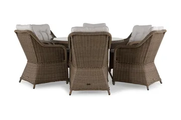 Marcus Matgrupp 140 Rund + 6 Fåtöljer m Dyna - Natur - Utemöbler & utemiljö - Utegrupp - Matgrupp utomhus