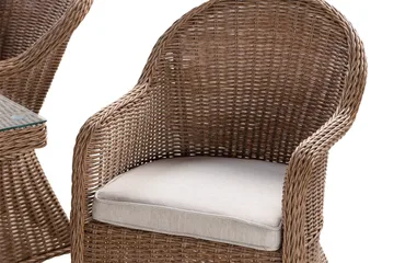 Marcus Matgrupp 140 Rund + 6 Light Fåtöljer m Dyna - Natur - Utemöbler & utemiljö - Utegrupp - Matgrupp utomhus