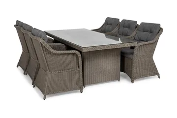 Marcus Matgrupp 200 + 6 Fåtöljer m Dyna - Grå - Utemöbler & utemiljö - Utegrupp - Matgrupp utomhus