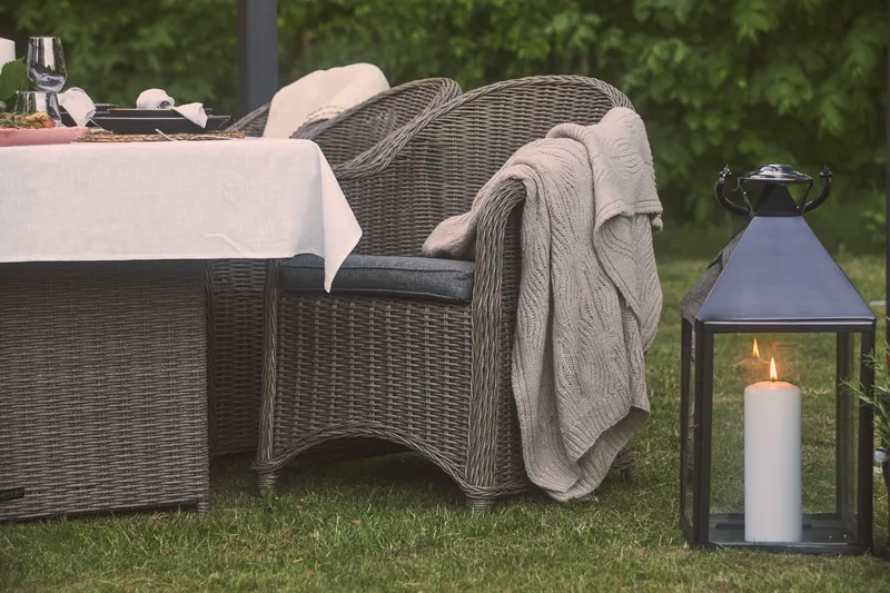 Marcus Matgrupp 200 + 6 Light Fåtöljer m Dyna - Grå - Utemöbler & utemiljö - Utegrupp - Matgrupp utomhus