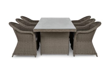 Marcus Matgrupp 200 + 6 Light Fåtöljer m Dyna - Grå - Utemöbler & utemiljö - Utegrupp - Matgrupp utomhus