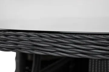 Marcus Matgrupp Utomhus 140 Rund + 4 Light Fåtöljer m Dyna - Svart - Utemöbler & utemiljö - Utegrupp - Matgrupp utomhus