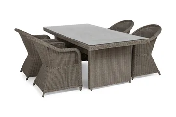 Marcus Matgrupp Utomhus 200 + 4 Light Fåtöljer m Dyna - Grå - Utemöbler & utemiljö - Utegrupp - Matgrupp utomhus