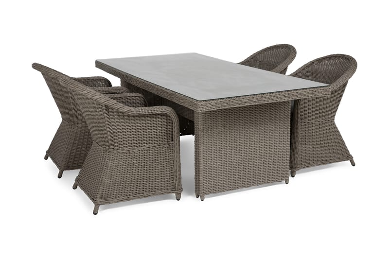 Marcus Matgrupp Utomhus 200 + 4 Light Fåtöljer m Dyna - Grå - Utemöbler & utemiljö - Utegrupp - Matgrupp utomhus