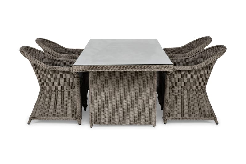 Marcus Matgrupp Utomhus 200 + 4 Light Fåtöljer m Dyna, Grå